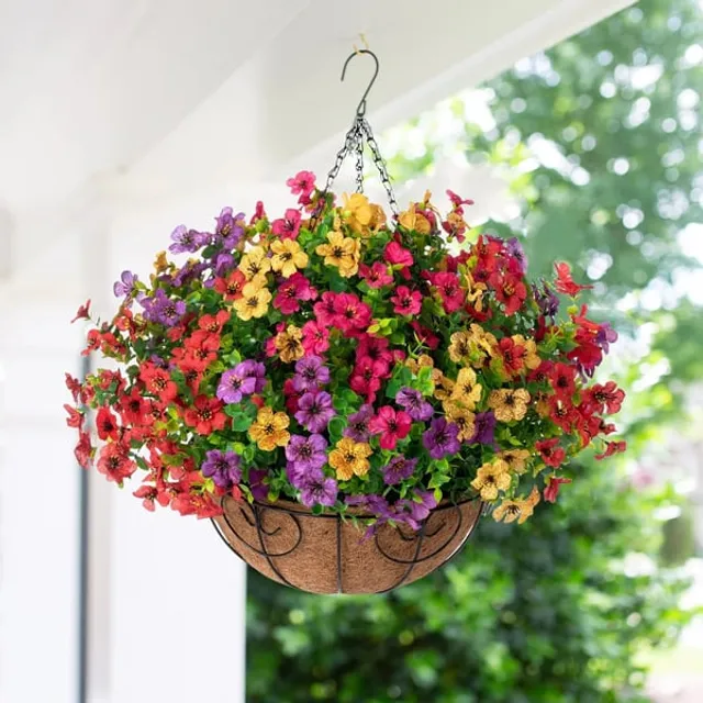 Last Day Promotion! 🔥 Simulated Hanging Flower Basket🌸 No Watering, No Wilting💧—Just a Picture Perfect Home Every Single Day.