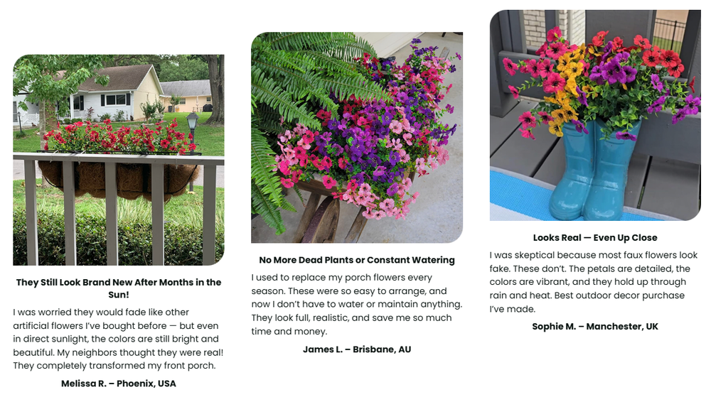 🔥Last Day 50% OFF🔥Realistic UV-Resistant Outdoor Flowers – Zero Maintenance